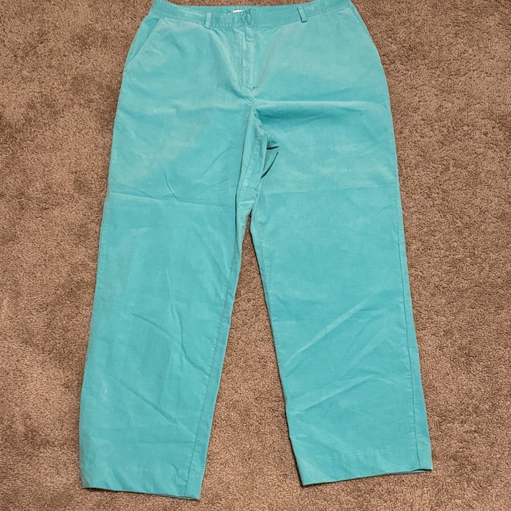 Charter Club Turquoise Corduroy Pants 14